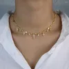 Cara gota de moda de moda cz declaração de ouro cor de coração cruzamento charme delicado colar de mulheres delicadas