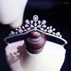 Cabeças GH0808E requintado simples zircão de zircão europeu Crown Bridal Hair Accessories Fairy