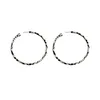 Hoop Earrings 2022 Trendy Big For Women Personality Black White Leather Twist Round Circle Earings Jewelry Wholesale