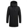 Men's Jackets 2022 USB Electric Heating Jacket Long Men Heated Coat Cotton Fever Clothing Military Color Ski Hunting Waterproof P9120