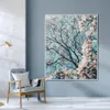 Abstracte bomen met witte bloem schilderij op canvas Lanscape prints en posters kunst aan de muur voor woonkamer huisdecoratie