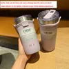 Water Bottles Double Stainless Steel Coffee Thermos Mug Silicone Portable Straw Car Vacuum Flask Travel Insulated 220830