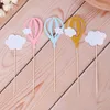 Fournitures de fête 20pcs X White Cloud Air Balloon Cake Cupcake Toppers Party Food Fruit Picks