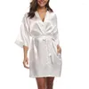 Ropa de dormir para mujer Witbuy, ropa de noche Sexy, bata de satén para mujer, Kimono de boda, abrigo íntimo para Spa, batas de dama de honor, pijama, albornoz 2022