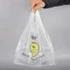 T-shirt en plastique sac transparent Smile avec poign￩e 100 sacs d'￩picerie transparents r￩utilisables