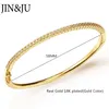 Bangle JIN JU Luxury Rose Gold Color Bracelet For Women Round Cuff Bangles Mothers Day Gifts Jewelry Pulseras 220831