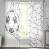 Perde Futbol Net Hedefi Sketch Sheer Pencere Perdeleri Yatak Odası Odası Modern Tül Voile Drapes El Kitchen