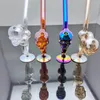 Smoking Pipe Travel Tobacco Hookahs New color coated skeleton with base big bubble glass smoking set