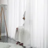 ستارة HMYI حديثة اللون أبيض ستائر لغرفة المعيش