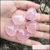 Arts And Crafts Natural Crystals Stones Heartshaped Love Pink Healing Ornaments Carved Arts And Crafts Gemstone Womens Beautif New 5T Dhphu