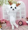 Blanc De Noël Cerf Mascotte Costumes Halloween Fantaisie Robe De Fête Personnage De Dessin Animé Carnaval Noël Pâques Publicité Fête D'anniversaire Costume Tenue