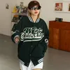 Kadın Ceketler Avrupa ve Amerikan Alfabesi Nakış Ceketleri Kadın Sokak Hiphop Beyzbol Üniforma Katlar Y2K Çift Sıradan Allmatch Ceket 220901