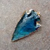 Collane con ciondolo 2 pezzi Cristallo di quarzo blu naturale a forma di punta di freccia 27x60mm per la realizzazione di collane da donna