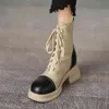2022 Designer Women Boots Brand British Style Miękka skóra Nowa wiosenna jesienna pojedyncze buty Casual Buty