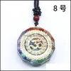 Pendentif Colliers Rétro Ronde Reiki Guérison Pierre Sept Chakra Orgone Énergie Symbole Pendentif Collier Gravier Méditation Amet Orgonite Dhdnj