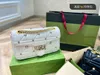 Diseñadores de lujo bolsos de perlas Bolso de hombro Marmont de cuero genuino Cadena de diseñador de lujo Dorado Doble G Perlas Hebilla Bolso Monedero de mujer Cartera cruzada con caja