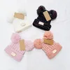 Vinterbarn beanies hattar mode söta godisfärger bobble stickning barn härlig mjuk mössa utomhus varm barn mode ull hatt
