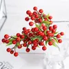 Fiori decorativi Bacche rosse Decorazione natalizia Simulazione Pianta Frutto della fortuna Wild 8 Fork Berry