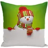 Kudde 2022 Happy Year 3D Snowman gifta sig med julskydd 45x45 cm polyesterbilsfall dekorativ för hemmet
