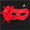 Party Masks Masquerade Party Venice Dancing Mask Side Flower Sexig spets Princess Halloween Cosplay Performance Decoration Accessories DH4D6