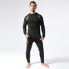 Running sets Men Winter Fleece Sport Costume Sportswear Gym Workout Set Fitness Comperssion Shirt Jogging Training Thermal Underwear thermal