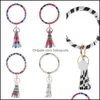 Favore di partito Mti Colori Braccialetti Chiavi Catena Pu Braccialetti avvolgenti in pelle Portachiavi Nappa Charms Bracciale Fibbie Vendita 12 29Qha L1 Drop Dhjqq