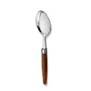 Creative Dinnerware Sets Wood Handle Cutlery Stainless Steel Round Spoon Fork Kitchen Table Knife Tableware