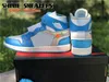 Shoes Newest Off Authentic 1 High UNC Men Women White Powder University Blue Dark Cone Black Red Chicago Sneakers
