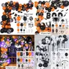 Décoration de fête 78169pcs Halloween Ballons Garland Arch Kit Chauve-Souris Araignée Squelette Feuille Décor Noir Orange Latex Globe 220901