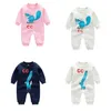 Kids Designer Herfst Winter Dikke Fleece Rompertjes Baby Jongen Meisje Zomer Top Kwaliteit Lange Mouwen Gekamde Katoenen Kleding 1-2 Jaar Oude Pasgeboren Jumpsuits GU0001