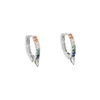 Creolen 925 Silber Basic Mini mit mehrfarbigen Cz 2022 Mode zarter Stil Hopps Ohrringe Schmuck Geschenk für Frauen