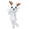 Blanc De Noël Cerf Mascotte Costumes Halloween Fantaisie Robe De Fête Personnage De Dessin Animé Carnaval Noël Pâques Publicité Fête D'anniversaire Costume Tenue