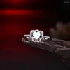 Bröllopsringar Romantisk brudring Vitguldfylld Pure Fire Opal Love Heart Jewelry Luxury Engagement for Women Drop Ship7991087