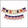 Bannière Drapeaux Usa Swallowtail Bannières Jour De L'Indépendance Chaîne Drapeaux Lettres Bunting 4ème De Jy Décoration De Fête 1363 V2 Drop Delivery 2 Dh4Jn