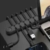 6 Holes USB Cable Organizer Cable Clamp Wire Winder Headphone Earphone Holder Cord Silicone Clip Phone Line Desktop Management 4 Hole 13 Colors