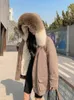 Femmes fourrure 2022 mode longue doublure naturelle Parka amovible col réel à capuche manteau hiver veste femmes chaud Streetwear