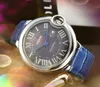 ساعة ميكانيكية أوتوماتيكية أوتوماتيكية بالون روماني فاخرة للرجال 43 مللي متر حزام جلد طبيعي من الياقوت الأزرق ساعات يد مضيئة للغاية هدايا Montre De Luxe