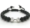 Modestränge Naturstein 8mm Barbell Tigerauge Türkis Schwarz Onyx Geflecht Reiki Buddha Yoga Armband Armreifen Asche34