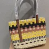Tasarımcı çanta modası Yeni bayan çanta bayan hasır plaj çantası bayan bez çantalar örgü tek omuz tote kadın alışveriş Hakiki Çanta Renk Örgü el çantaları