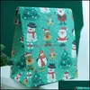 Presentförpackning Ny julklapp Förpackningsväska Snowman Tree Penguin Food Diy Baking Snack Kraft Paper Flat Pocket Drop Delivery 2021 Home Dhew9