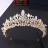 Bijoux de cheveux de mariage baroque de luxe en or rose perles de cristal coeur diadèmes de mariée couronne grand concours diadème bandeau accessoires 220831