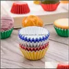 Cupcake alumínio -alumínio copo de papel suporte de papel de pvc assado cupcake resistente a calor bolo de bolo colorido de decoração de bandeja 16yt g2 gota entrega dhfey