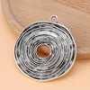 Colares pendentes 5pcs/lote grande tibetano prateado redondo swirl vórtice encantos espirais pingentes para colar jóias diy acessórios