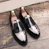 Sapatos de homens britânicos mocos de cor PU apontado pela partida de moda esculpida em negócios de moda casual festa diariamente ad087 f247