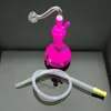 Fumar tubo viajar tabaco cachimbo de cachorro colorido vaso listrado garrafa de ￡gua de vidro