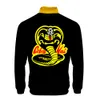 Cobra bestickter Baseball -Uniform -Männer Sweatshirt Knopf Design Kung Fu Jacke