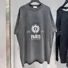 T High Tee Balencigaas Shirt Men Men Women Balanciagalies Kwaliteit T-shirt 2022SS Vintage gewassen tops Otensed Motor Parijs 1917 BB 1is9