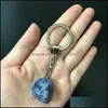 アートアンドクラフトIrregar Crystal Agate Polising Pendant Key Chain 10 T2 Drop Delivery 2021 Home Garden Arts Crafts DHSELLER2010 DHS97