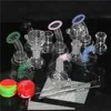 4 "Cam Bong Bongs Mini Kabes Batbler Su Borusu Hookahlar Dab teçhizat 14mm kase ve kuvars banger silikon bongs hediye kutusu seti