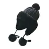 Boinas Ushanka outono feminino e inverno mais veludo grosso e espesso de vento frio chapéu de malha de malha de malha